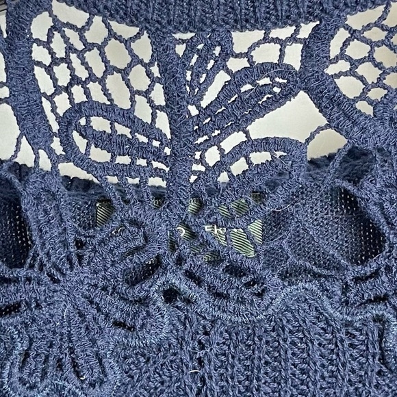 roberto VERINO Knit Sweater in Navy Blue Size 10 - Picture 3 of 6